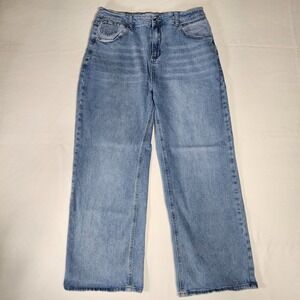 HDLTD Jeans Wide Leg Size XL Light Wash Cotten Blend (Fit 33W 27.5L)
